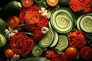 Fresh Cut vegetables food. Generate Ai photo