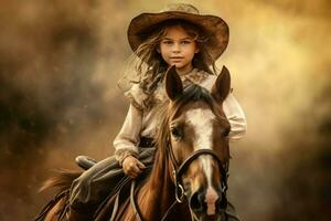 Fascinating Cowboy banner portrait. Generate ai photo