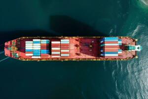 Massive Container ship cargo. Generate Ai photo