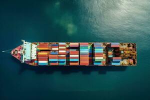 Container ship cargo. Generate Ai photo