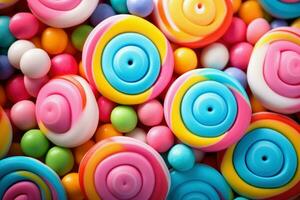 Appetizing Colorful candy background. Generate Ai photo