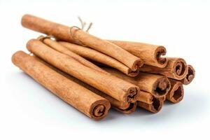 Aromatic Cinnamon sticks. Generate Ai photo