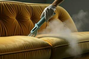 Cleaning sofa service. Generate Ai photo