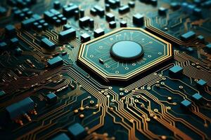 High-tech Circuit board. Generate Ai photo