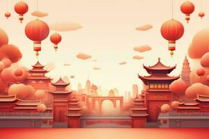 Traditional China day background. Generate Ai photo