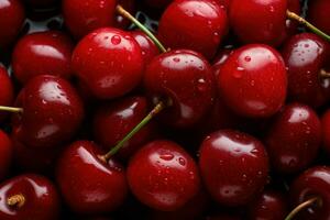 Organic Eco cherries background. Generate Ai photo