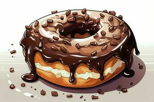 Decadent Chocolate donut. Generate Ai photo