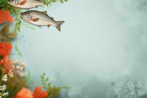 Aquatic Fish mockup background. Generate Ai photo