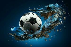 Soccer ball kick player. Generate Ai photo