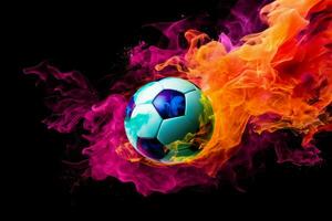 Mesmerizing Soccer smoke ball. Generate Ai photo