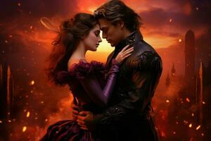 místico fantasía romance novela bailar. generar ai foto