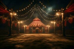 Desolate Empty circus tent. Generate Ai photo