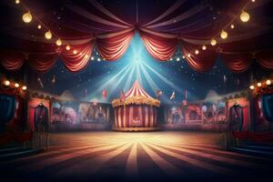 Forlorn Empty circus tent. Generate Ai photo