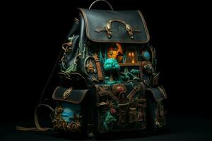 Exciting Fantasy adventure backpack travel. Generate Ai photo