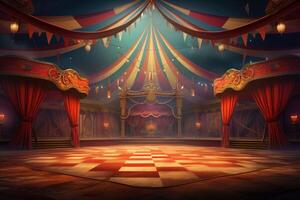 Abandoned Empty circus tent. Generate Ai photo