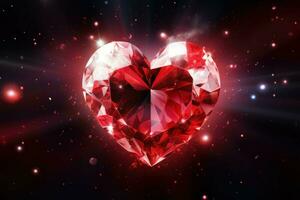 Diamond heart gem background. Generate Ai photo