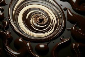 pecaminosamente delicioso decadente oscuro chocolate remolino. generar ai foto