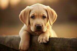 Good-natured Cute labrador dog. Generate Ai photo