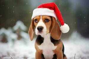 Adorable Cute beagle breed dog cap. Generate Ai photo