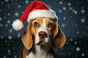 Charming Cute beagle breed dog cap. Generate Ai photo
