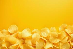 Satisfying Chips banner snack food. Generate Ai photo