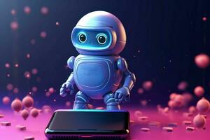 Chatbot robot banner. Generate Ai photo