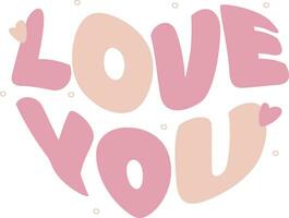 February 14 postcard, love you card, vector, lettering, soft vector