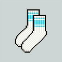 píxel Arte ilustración medias. pixelado medias. calcetines Zapatos icono pixelado para el píxel Arte juego y icono para sitio web y vídeo juego. antiguo colegio retro vector