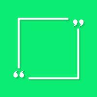 Blank square text quote sign frame in flat style. Quotes border icon vector