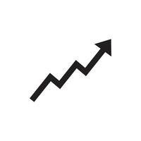 Growth graph icon vector in line style. Growing chart sign symbol