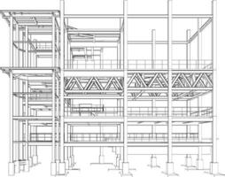 3d ilustración de industrial edificio vector