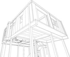 3d ilustración de edificio y construcción vector