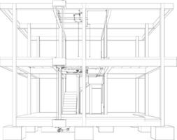 3d ilustración de edificio y construcción vector