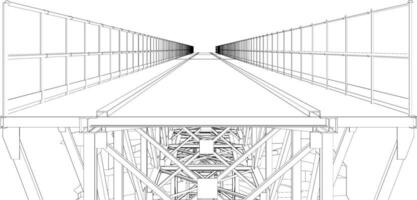 3d ilustración de edificio estructura vector