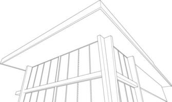 3D illustration of building project vector