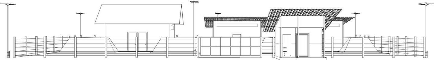 3D illustration of building project vector