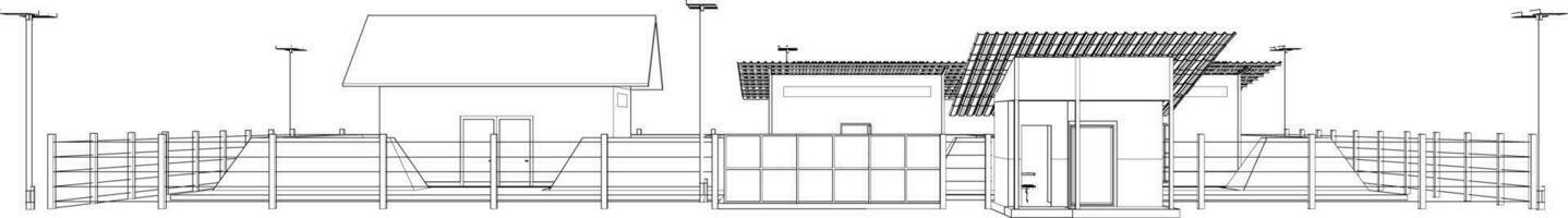 3D illustration of building project vector