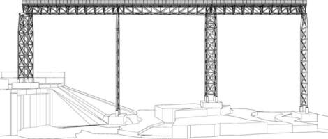 3D illustration of building structure vector