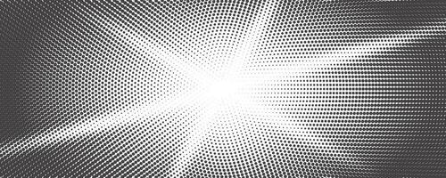 Sun rays halftone background. White and grey radial abstract comic pattern. Vector explosion abstract manga backdrop