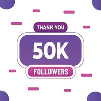 Thank you subscribers or followers. web social media modern post design vector