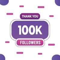 Thank you subscribers or followers. web social media modern post design vector