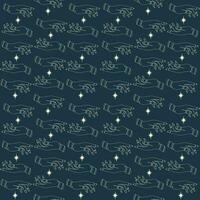 Halloween witchcraft with shining star seamless pattern. Outer space printed art. vector