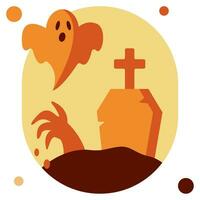Ghoulish Graveyard icon illustration, for uiux, infographic, etc vector