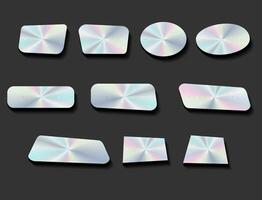 Hologram stickers or labels with holographic texture original product vector