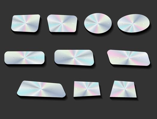 Hologram stickers or labels with holographic texture original product