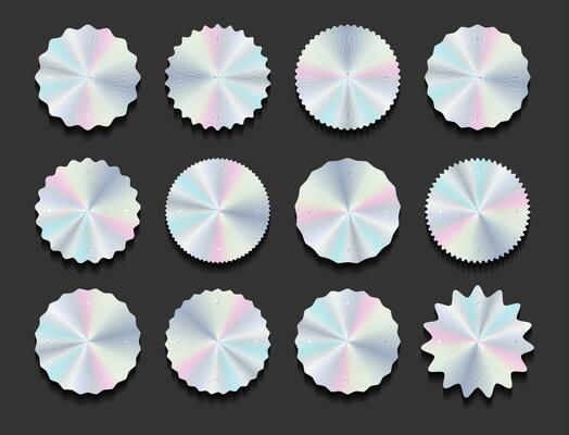 Hologram stickers or labels with holographic texture original product