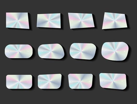 Hologram stickers or labels with holographic texture original product
