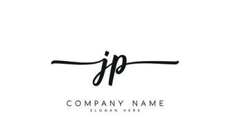 Handwriting JP logo design. JP logo design vector illustration on white background. free vector