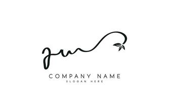 Handwriting JW logo design. JW logo design vector illustration on white background. free vector