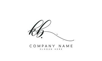 Handwriting KB logo design. KB logo design vector illustration on white background. free vector